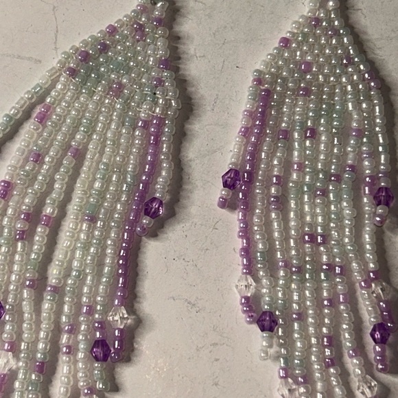 Chic Lavender Beaded Earrings - Picture 3 of 4